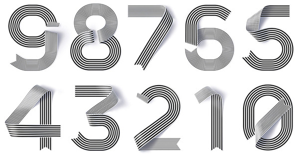 Ribbon inspired numerals by Sawdust #type