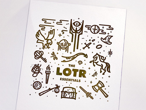 dribbblepopular:LOTR & The Hobbit letterpress printOriginal: http://ift.tt/19SQRPy #lotr #illustration #vector #lines