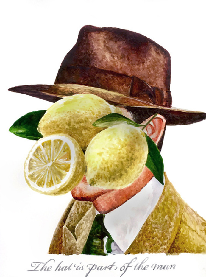 Lemon Head, watercolor, 2015 #watercolor #lettering #vintage #type #painting