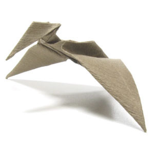 How to make a simple origami pterosaur (http://www.origami-make.org/howto-origami-dinosaur.php)