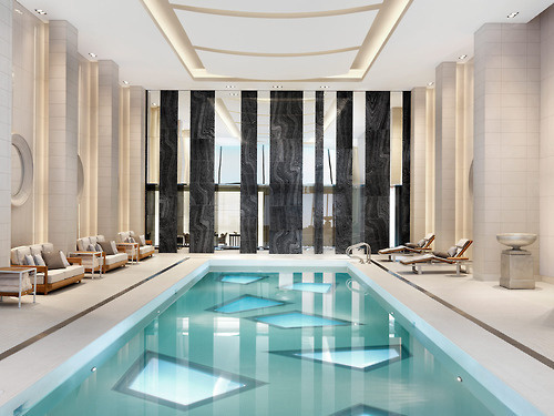 CJWHO ™ (Luxury White Indoor Pool by Munge Leung) #white #design #interiors #pool #photography #luxury