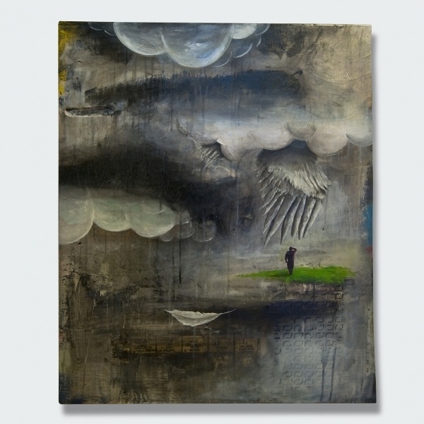Visual Overload Party #acrylic #medium #cloud #bird #painting #mixed