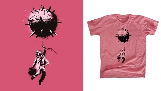Balloon Man - Tshirt Design - Creattica #illustration #shirt #man #pink #balloon