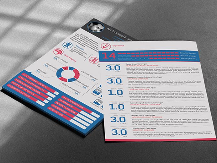 MOPHX Resume - Free Resume Template with Infographic Style Design