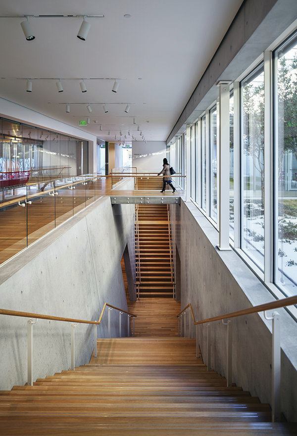 Kimball Museum Extension - Renzo Piano - Double staircase leading to the auditorium.