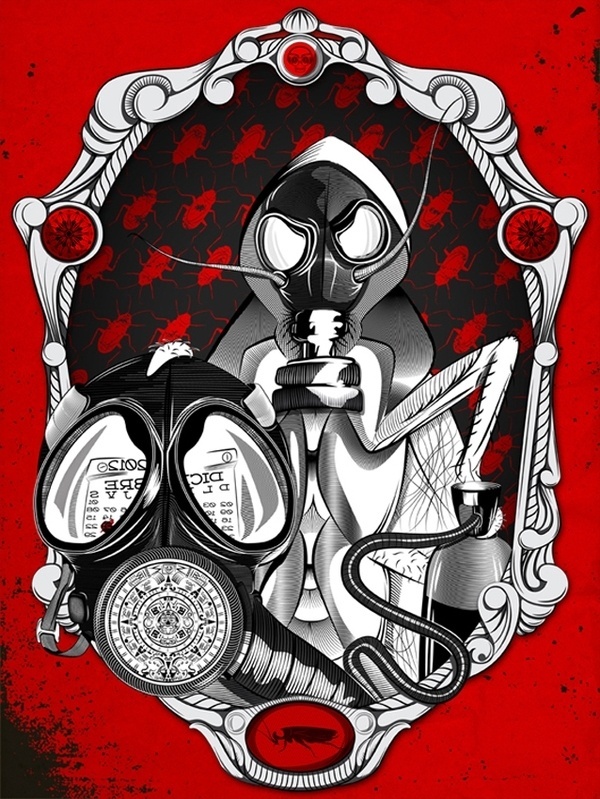 En el 2012? on the Behance Network #garavato #illustration #mask #cockroach