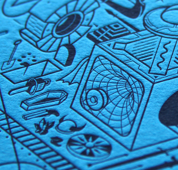 Letterpress print for Lightbox by Walter Hansen https://www.behance.net/gallery/19123203/Lightbox #illustration #isometric #letterpress