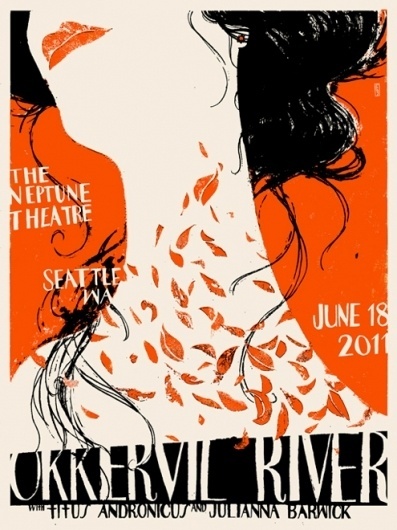 - Okkervil River (seattle) : www.leslieherman.com #leslie #herman #screenprinting #poster