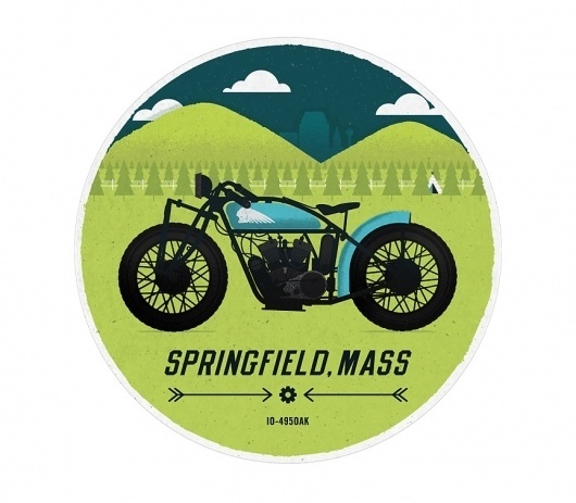 Springfield - The Everywhere Project #springfield #been #everywhere #boneyard #illustration #motorcycle #jp