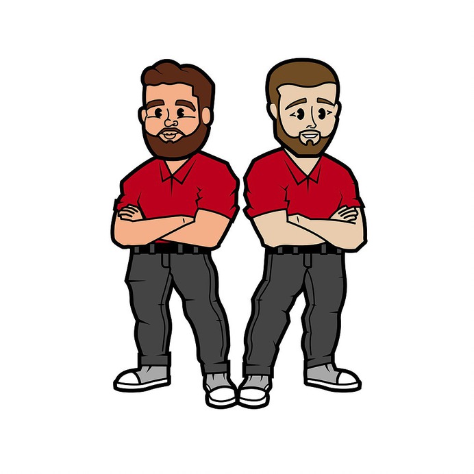 Illustration / logo #logo #industrial #Blue #collar #cartoon #illustration