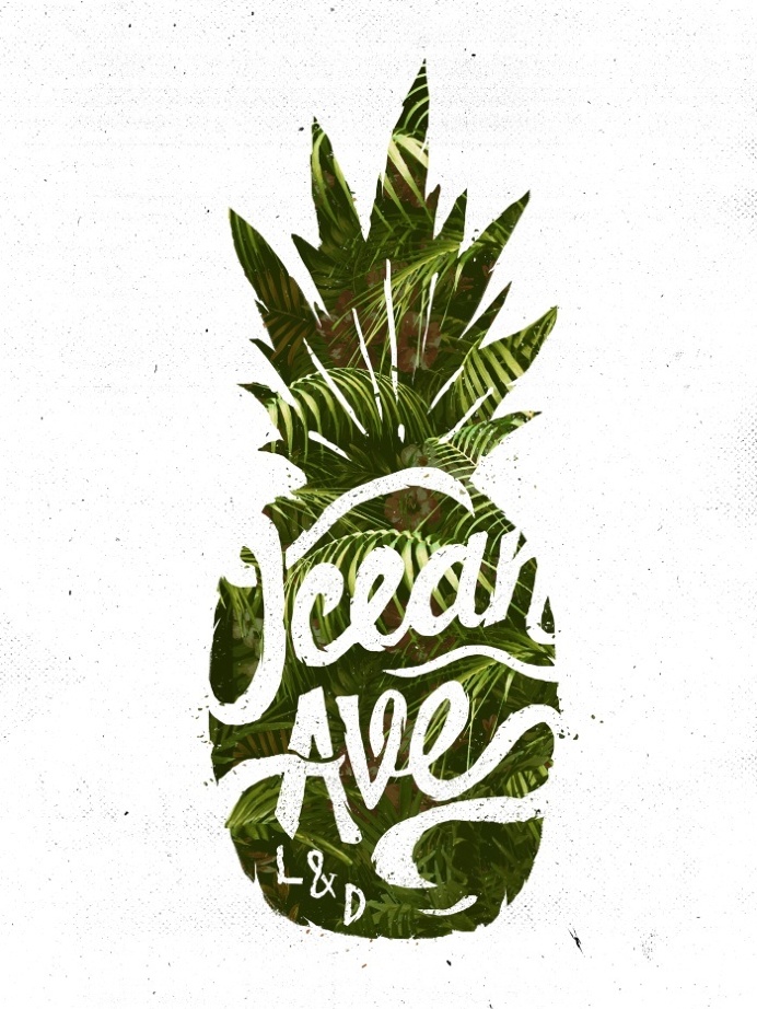 Ocean Ave Lettering and Design Pineapple Logo
