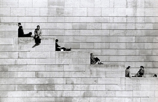 Thinking Robert Doisneau. 04 14 1912 | THINKINGFORM #white #robert #black #doisneau #photography #architecture #and #stairs