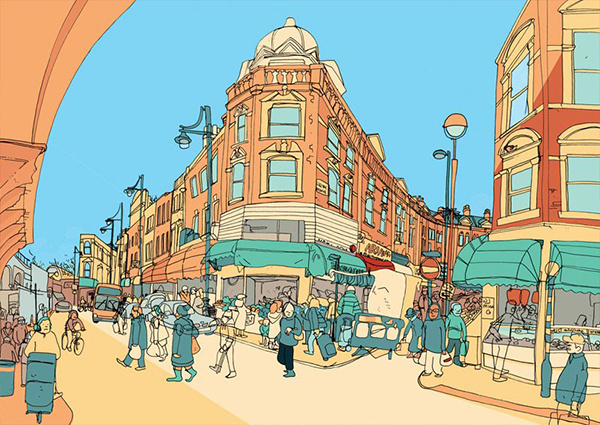 Sweet View Limited edition drawings of London by Jack Noel #streets #drawings #design #borough #illustration #england
