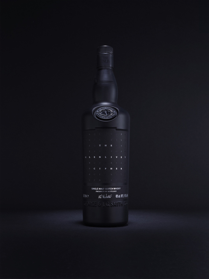 The Glenlivet Cipher #packaging #bottle #whisky #black #alcohol #typography #luxury #whiskey #premium