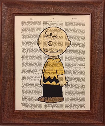 Ready Prints Charlie Brown Cartoon Character Dictionary Book Page Artwork Print Picture Poster Home Office Bedroom Kitchen Wall Decor - unframed