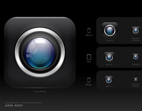 Cam App iPhone Icon PSD #icon #iphone #design #app