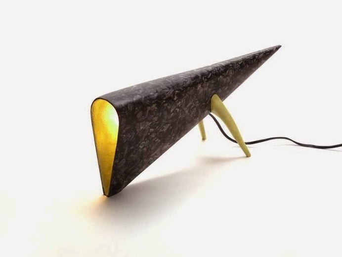 Wedge Lamp by Dan Bina, 2014 #lamp #sculpture #design #wood #lighting #electrical #light