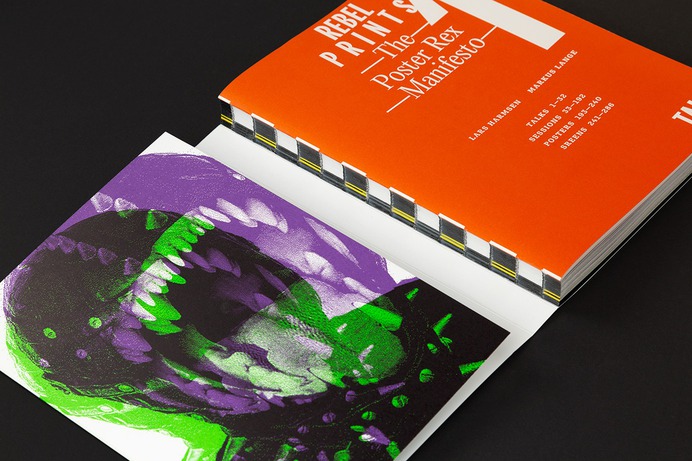 Lars Harmsen and Markus Lange, the visionary duo behind Poster Rex, know about the power of signs. Their posters combine contemporary aesthetics with uncomfortable images from our turbulent times, often in a political and/or socio-critical context. Poster Rex represents pop culture and the enduring strength of creativity and human resilience, the rebellious spirit of Poster Rex provokes and awakens hope.

This is evidenced not only by the screen-printed posters but also by the powerful statements of over 25 designers and artists they've collaborated and printed with on-site, including notable figures such as Peter Bankov (CZ), Edwin van Gelder (NL), Mirko Borsche (DE), Götz Grämlich (DE), Ariane Spanier (DE), Officina Arara (PT), Yetkin Başarır (TR), and many more ...

REBEL PRINTS—The Poster Rex Manifesto is a selection of screen-printed posters created over the last 10 years in collaboration with Poster Rex and artists from around the world.

Publisher: Slanted Publishers
Editors, Design & Concept: Lars Harmsen, Markus Lange
Release: September 2024
Format: 21 × 27 cm
Volume: 288 pages
Language: English 
Printing: full-color offset printing with fluorescent and silver spot colors, Offizin Scheufele, Germany
Paper: Changing uncoated papers by Metapaper
Workmanship: Softcover with flaps, open thread-stitching
ISBN: 978-3-948440-80-0
Price: €42.– (DE)

Buy here: slanted.de/product/rebel-prints-the-posterrex-manifesto