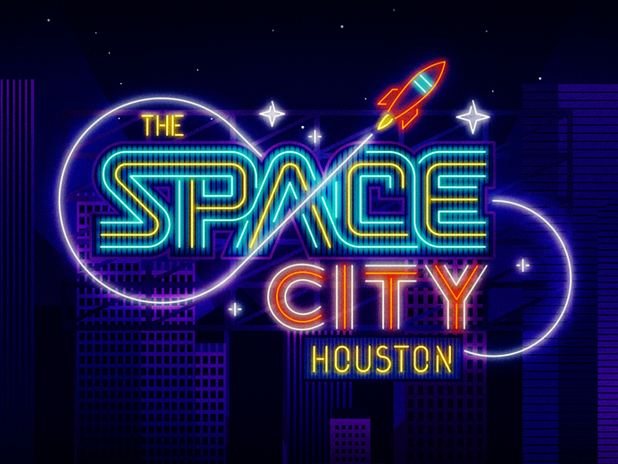 Houston - Space City #radio #illustration #houston