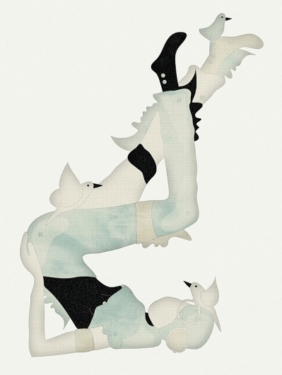 Yellow Bird Machine -- Illustrations by Amy Martino #machine #yellow #foam #bird #martino #illustration #figure #sea #fashion #amy