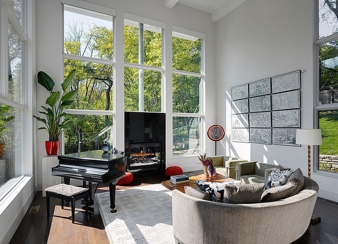 Modern Three-Storey Home With a View in Cincinnati, Ohio #interior #modern #design #living #room