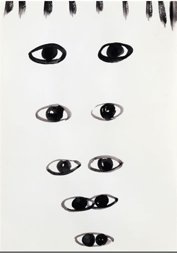 aromo #white #eyes #black #contemporary #silvia #bchli #art #augen #drawing
