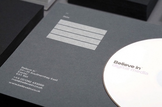 Believe in | Identity Designed #white #duplex #silver #print #in #black #believe #grid #stationery #foil #grey