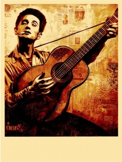 Woody-Guthrie-canvas-print - OBEY GIANT #music #illustration #urban