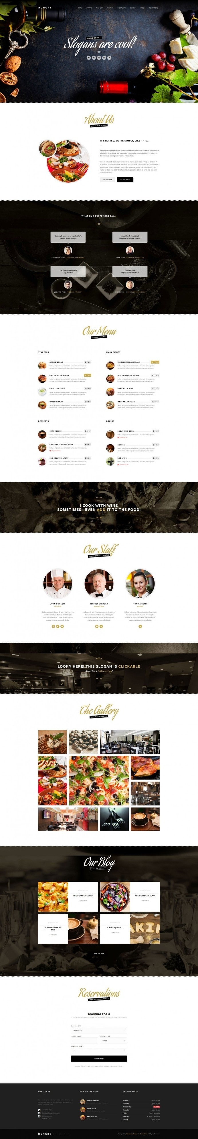 Hungry – A WordPress One Page Restaurant Theme #ux #design #restaurant #ui #web