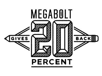 Dribbble - Megabolt 20% Gives Back by Brett Stenson #logo #line #art