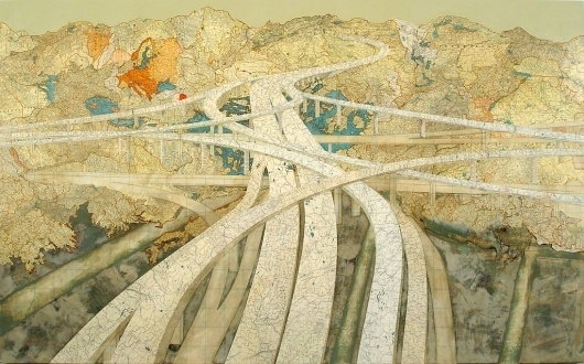 Matthew Cusick : Paintings & Collage : Map Works #matt #collage #maps #cusick