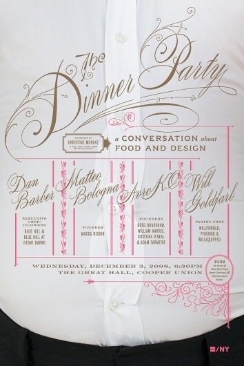 The Dinner Party #lettering #dinner #party #poster #aiga #typography
