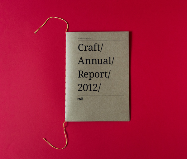 Craft Victoria #typography #layout #publication #annual report #paper #string #earthy #frontcover