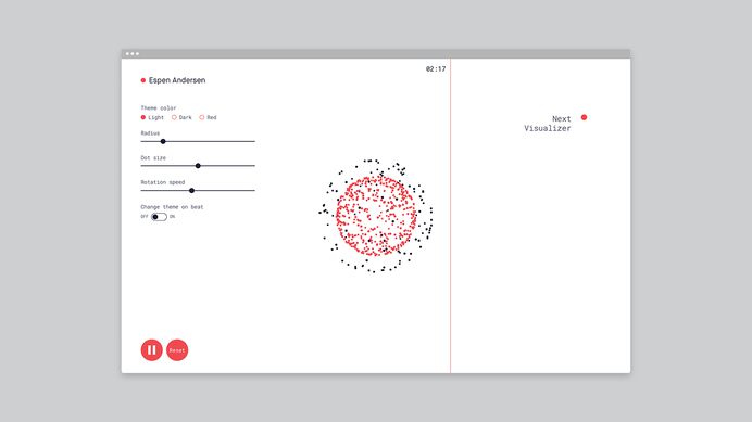 Espen Andersen Website & Audio Visualizer on Behance