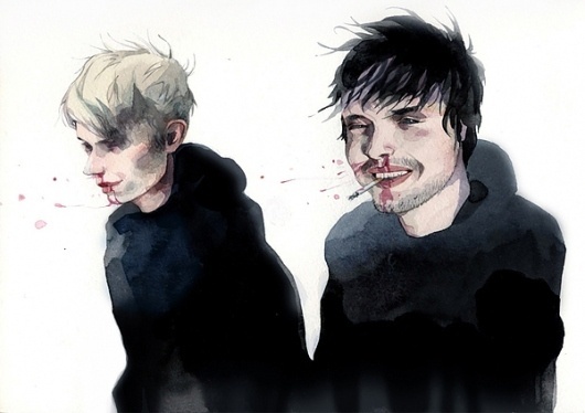 portraits on the Behance Network #blood #larin #behance #dmitriy #art #rebus #watercolor