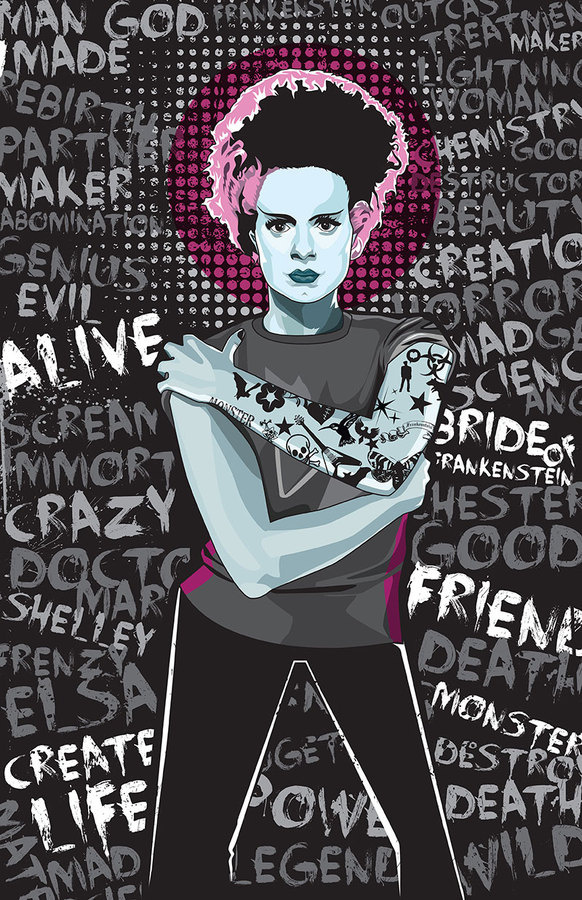 Bride-Matt Fontaine #frankenstein #bride #vector #typography