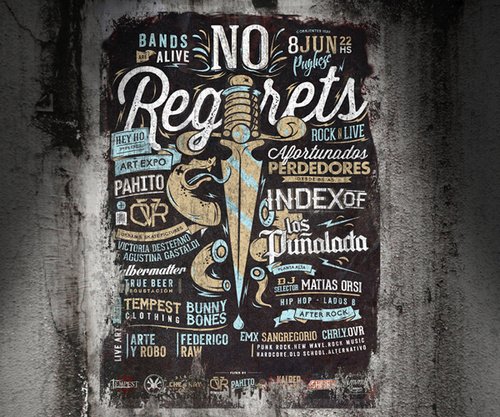 No RegretsCo work junto aÂ http://www.ovrweb.com.ar/Rosario, Argentina, 2013 #argentina #flyer #retro #snake #illustration #vintage #poster #drawing