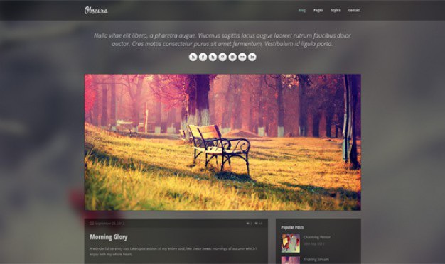 Obscura - responsive html template Free Psd. See more inspiration related to Template, Gallery, Responsive, Theme, Wordpress, Html, Horizontal, Wordpress theme and Obscura on Freepik.