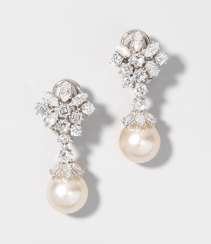 Culture Pearl-Diamond-Clip-On Earrings