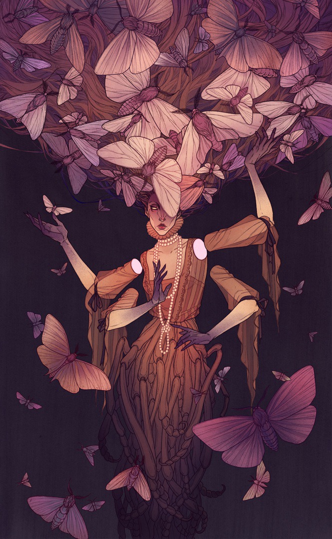 Moth lady by LenkaSimeckova