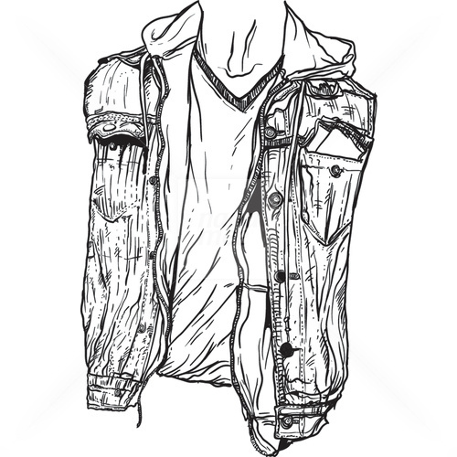 What to wear #vector #white #dude #black #shirt #vest #stock #illustration #torso #and #fashion #man #sketch