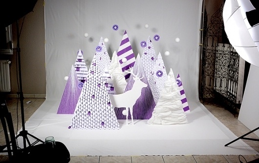 Purple Wishes on the Behance Network #hand #landscape #purple #made #object #paper