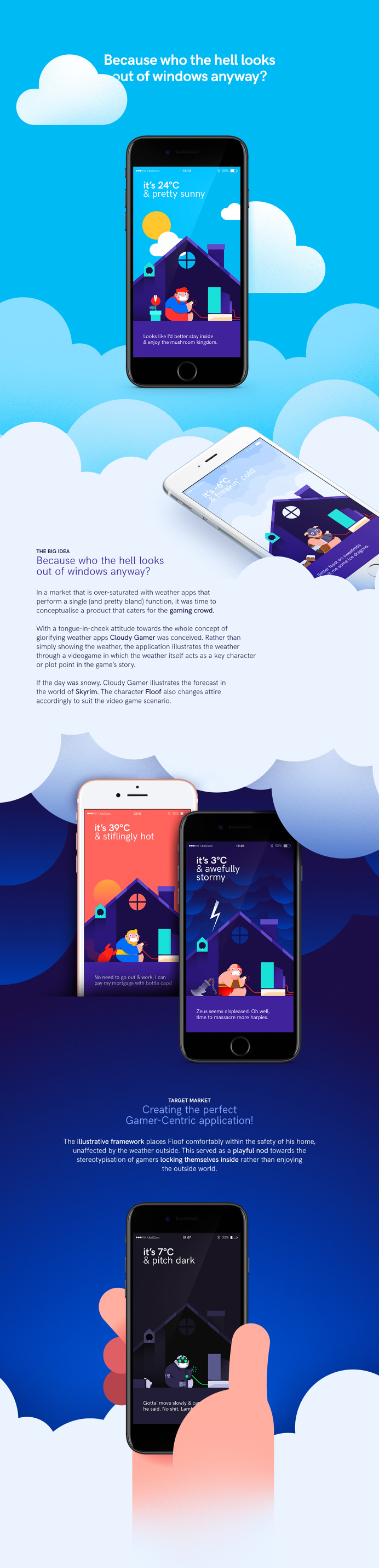CLOUDY GAMER - Weather App Illustration & Animation on Behance