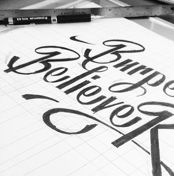 Nike Chalk Murals on Behance #lettering #b&w #chalk #ligatures #nike #type #typography