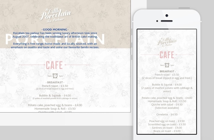 #WeLoveNoise #PorcelainTeaParlour #website #tablet #ipad