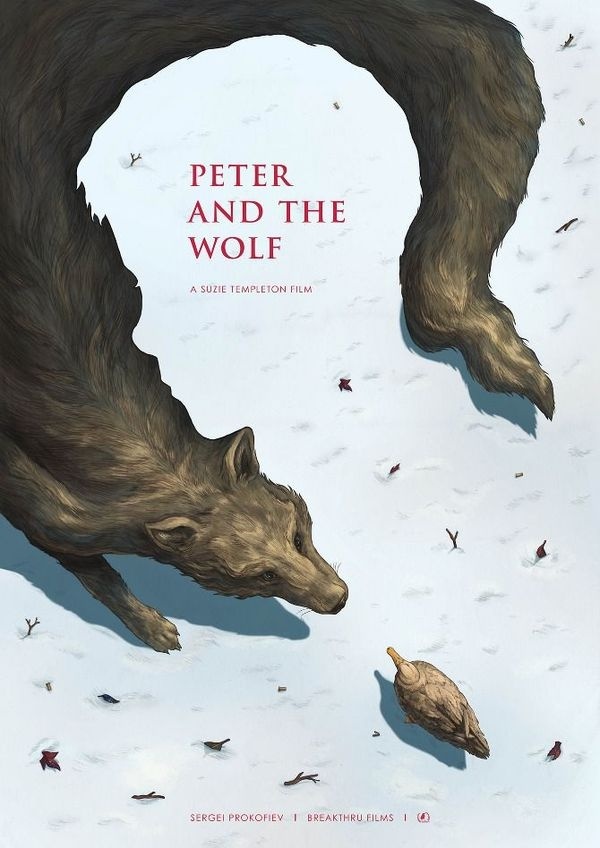 Peter and the Wolf Phoebe Morris Illustration #film #movie #fairytale #peter #illustration #poster #animals #wolf #story