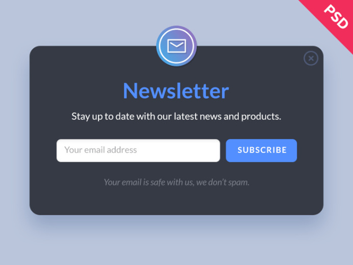 Newsletter Form PSD Template