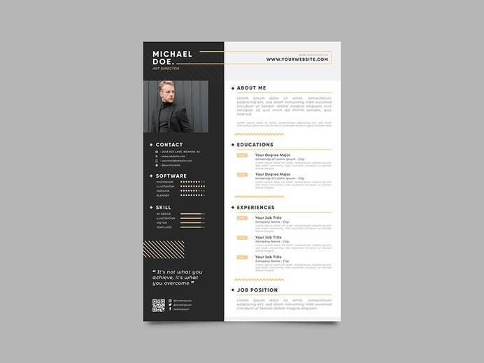 Free Masculine Resume Template