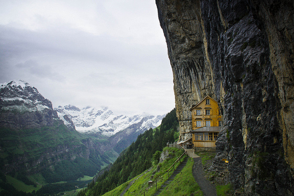 Aescher Mountain Inn high in the Swiss Alps #inn #alps #swiss #switzerland #mountains