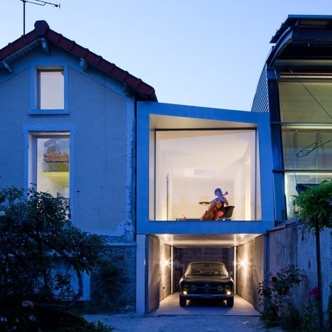 Dezeen » Blog Archive » Extension to a house in Chaville by Cut Architectures #cut #house #garage #extension #glass #architecture #architectures